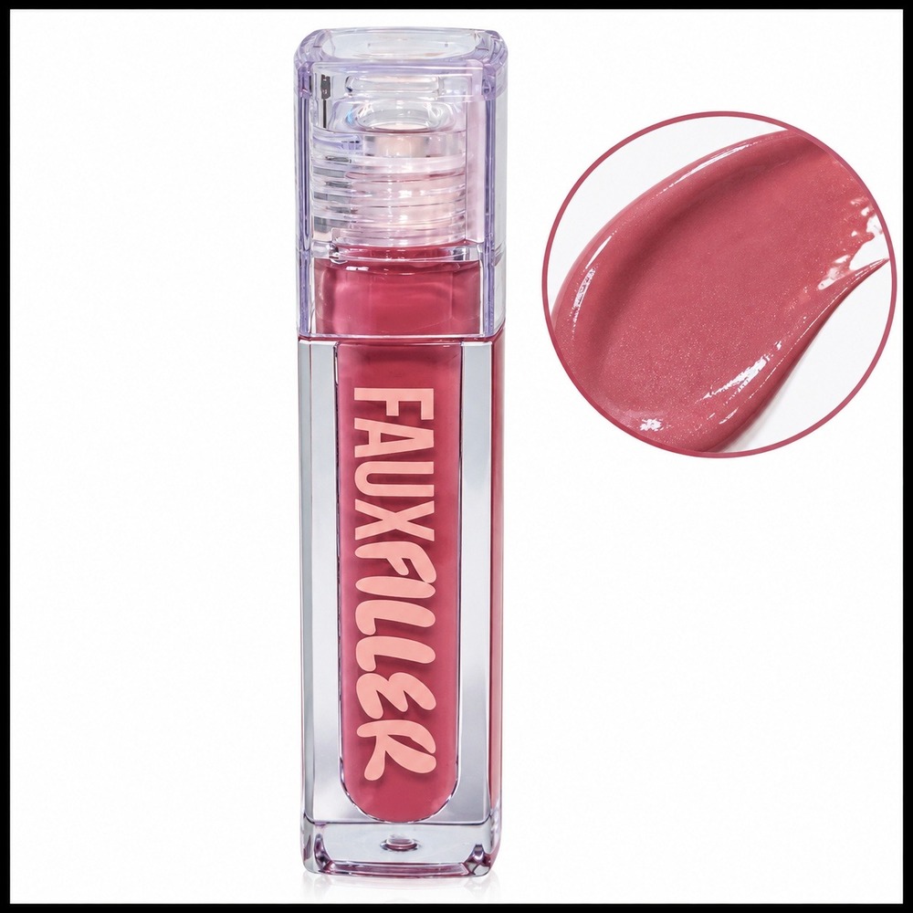 HUDA BEAUTY Faux Filler Shiny Bombshell Pink Nude Longwear 0.13 Fl Oz Full Size